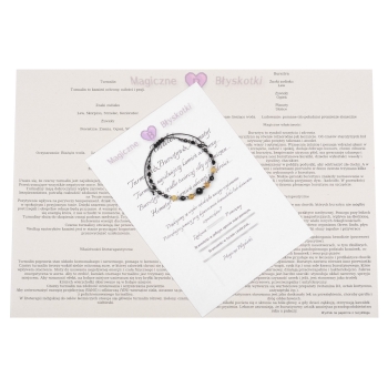 Bransoletka celebrytka czarny TURMALIN BURSZTYN HEMATYT ochrona i szczęście